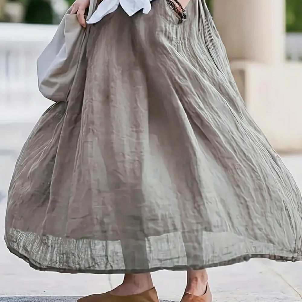 Gray Lined Maxi Skirt w/ Pockets - NWT! (Multiple Sizes Available) - Picture 5 of 6